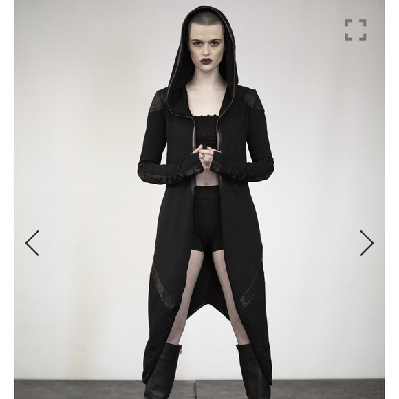 Kali Rose MIDI length cardigan leather panels - Picture 4 of 4